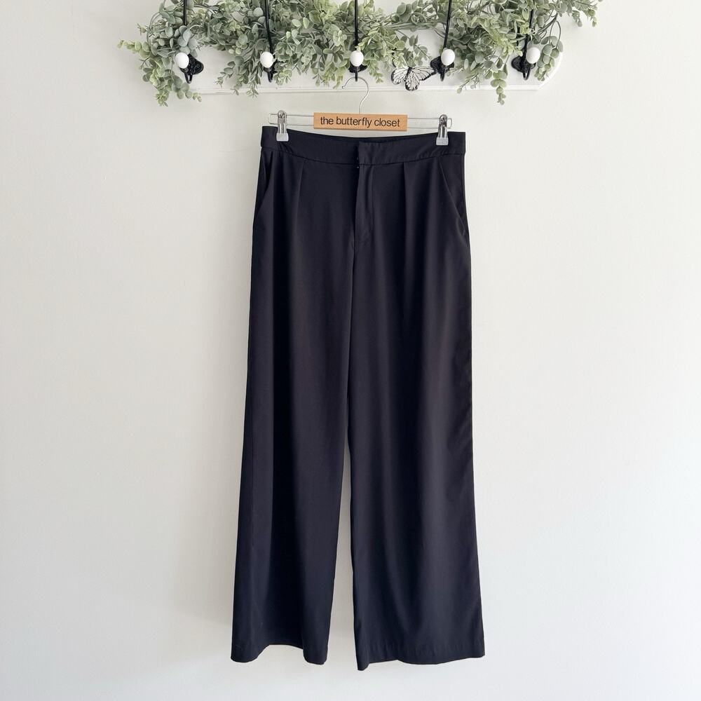 P’tula Women’s Pleated Wide Leg High Waist Lightweight Athletic Pant Medium 31”